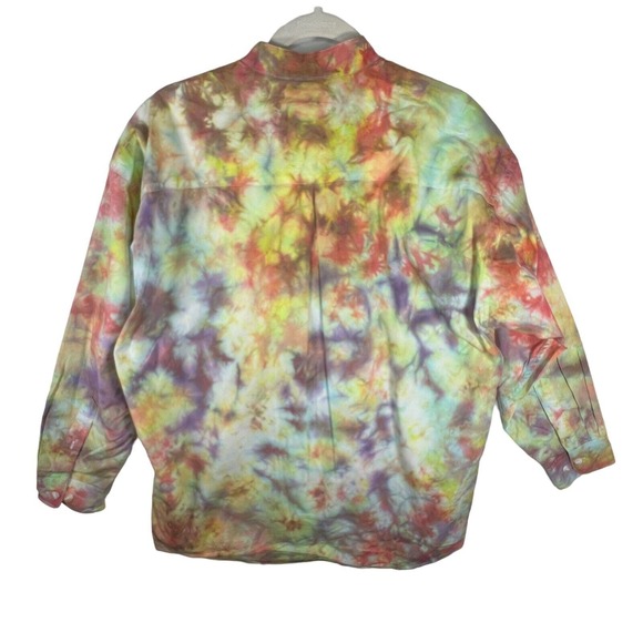 Axxa Men Size 16.5 Button Up Shirt Multicolor Oversized Mandarin Neckline Cotton - Picture 6 of 9